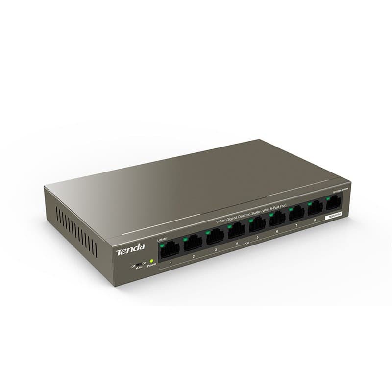 TENDA TEG1109P-8-102W 9 Port ALL GIGABIT Switch CCTV POE 9 PORT