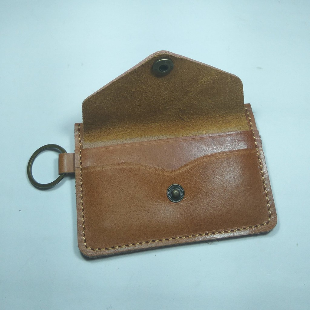 dompet multi fungsi kartu - sim - stnk - uang - gantungan kunci tan