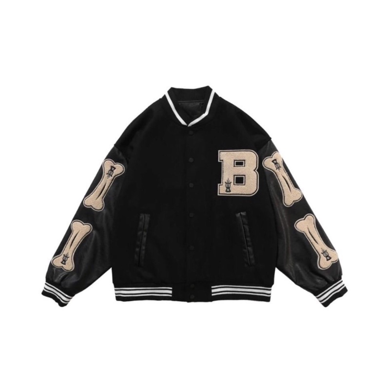 VARSITY B VARSITY JACKET LEATHER KULIT