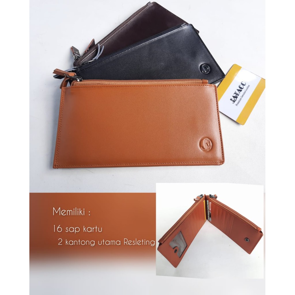 Dompet Pria Panjang KULIT asli / Dompet Hp/Kartu Model Lipat