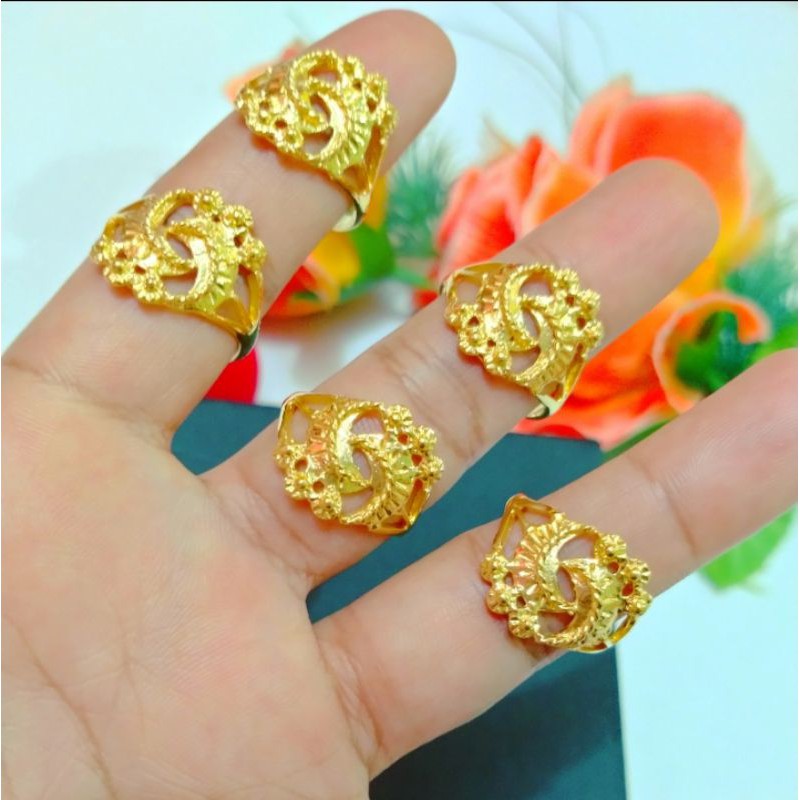 cincin perhiasan lapis mas kristal