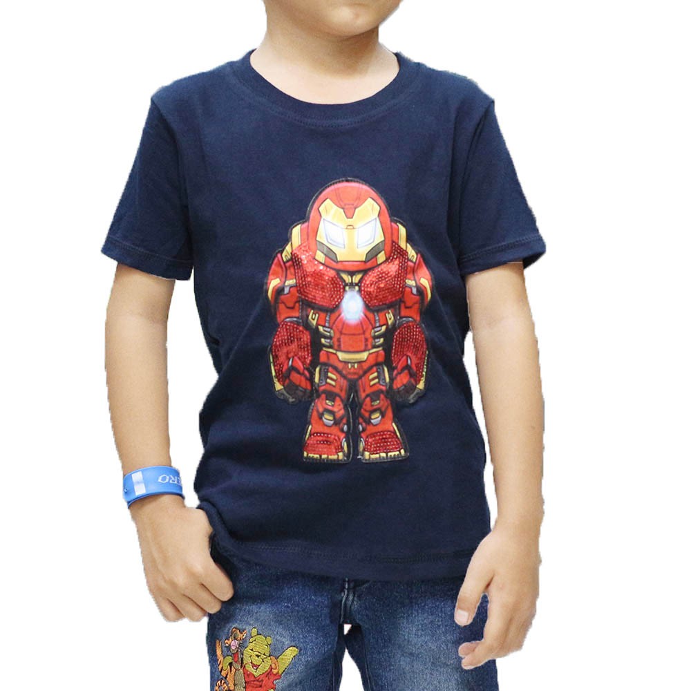  KAOS  LED Konveksi Baju Anak Superhero LED Keren  