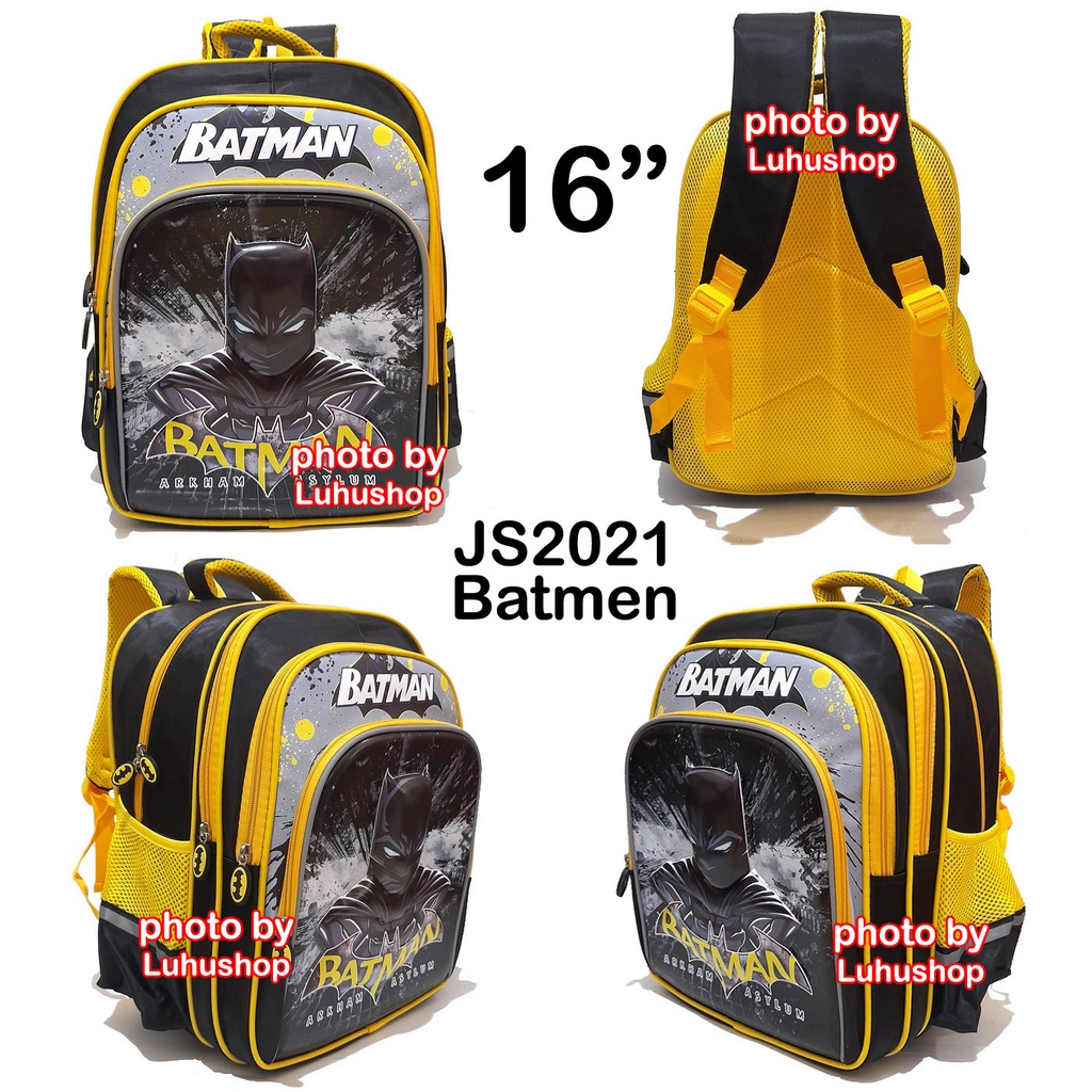 Tas Sekolah Glossy anak SD  Ransel Anak Sekolah Cowok Laki Laki Batman