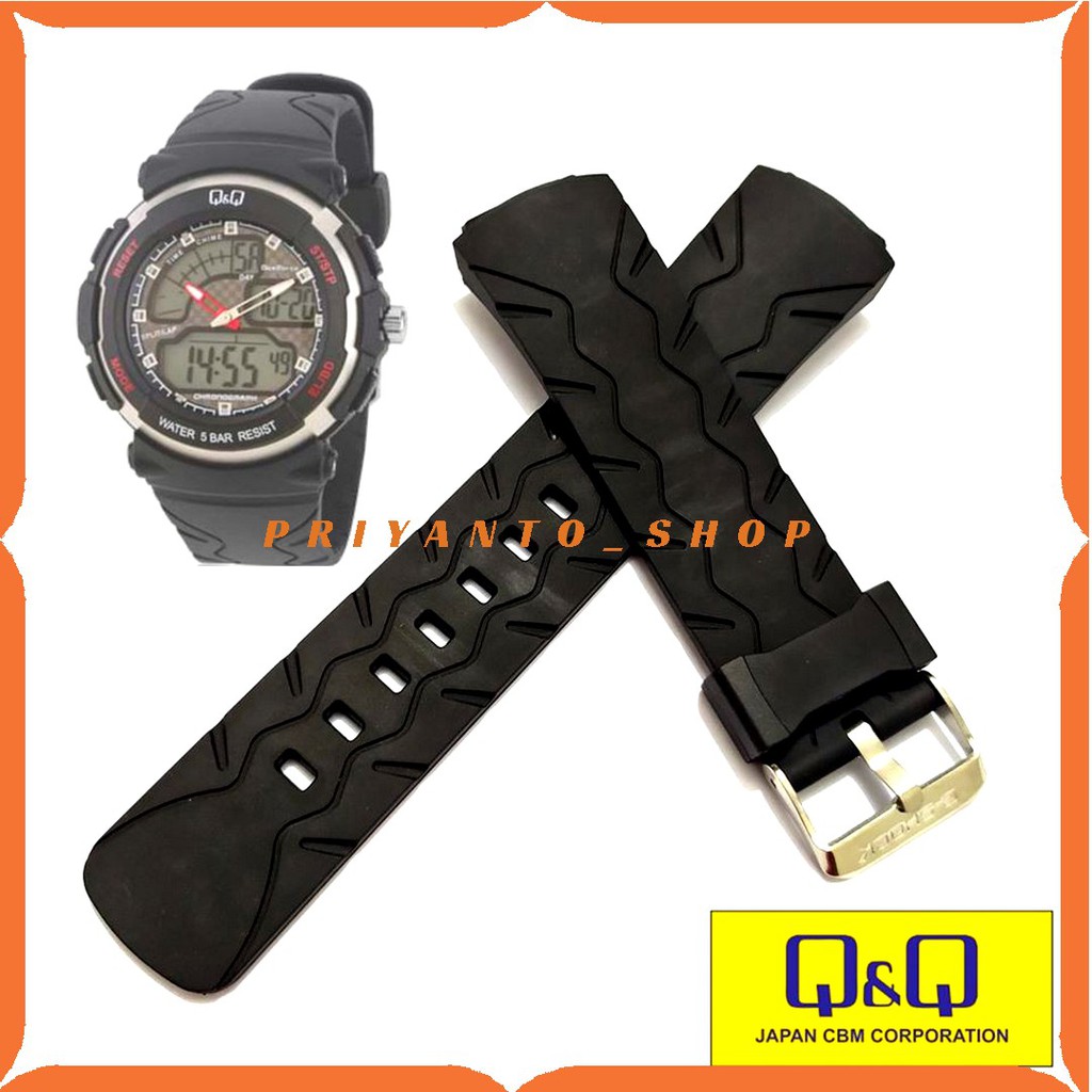 Strap QQ QnQ Q&amp;Q M-012 QnQ M 012 Tali Jam Tangan Q&amp;Q M012 Black