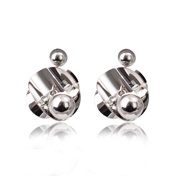 Eropa dan Amerika Baru Fashion logam payet super flash stud anting-anting perempuan Korea gaya chic