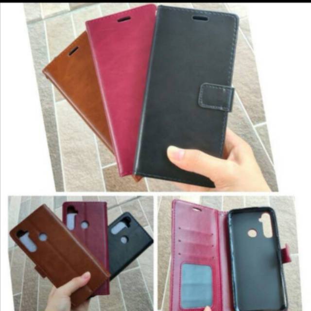 Leather Flip Cover VIVO V17 V19 V9 SARUNG DOMPET KULIT WALLET Case casing