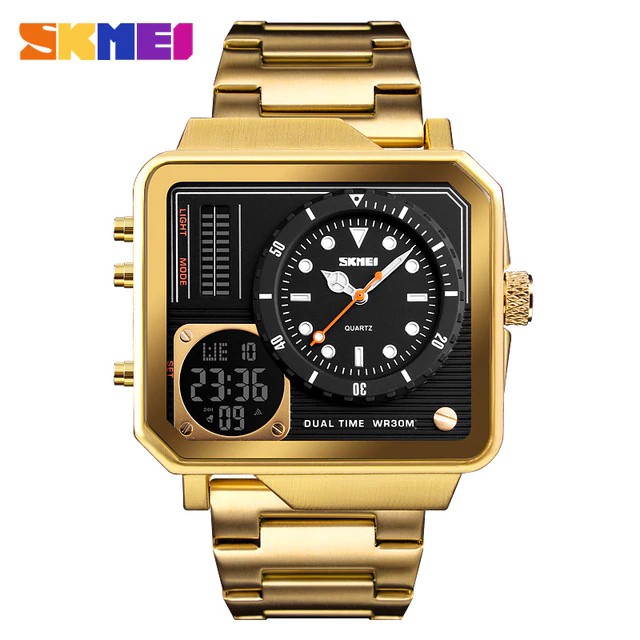 SKMEI 1392 Jam Tangan Pria Digital Analog Tali Stainless WATCHKITE WKOS