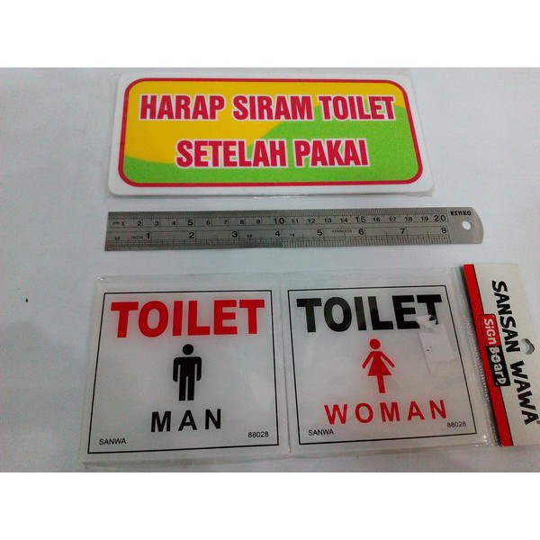 Jual Paket 2 Signboard Label Toilet Pria And Wanita Harap Siram Toilet Setelah Dipakai Wc 2843