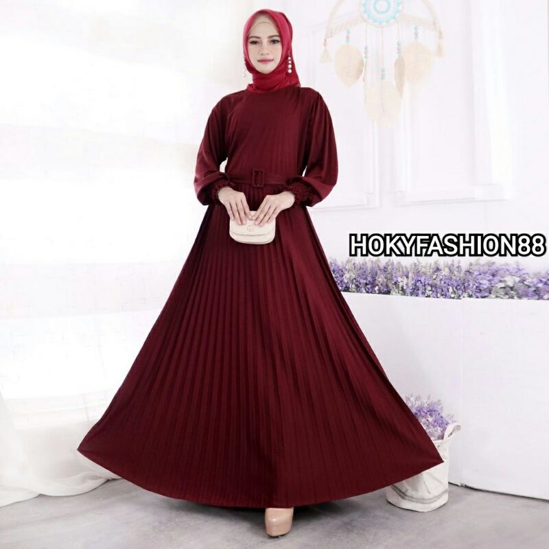 RULIN GAMIS+BELT PLISKET GAMIS / GAMIS PLISKET DEWASA CANTIK DAN TERBARU