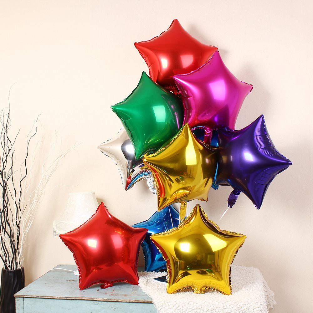 AVVET Balon Foil Love Star Wajik Balon Foil Bentuk Bintang Dan Hati Balon Foil 9,5 inch / 25 cm Balon Pesta Balon Dekorasi Satuan Murah