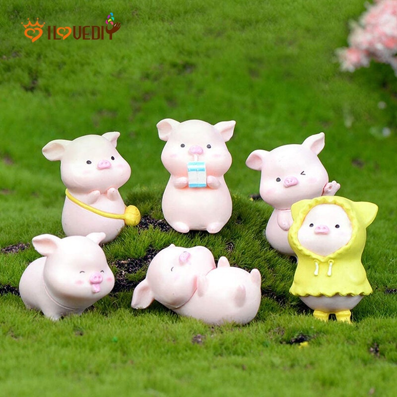 Ornamen Boneka Babi Kartun Lucu Untuk Dekorasi Kue