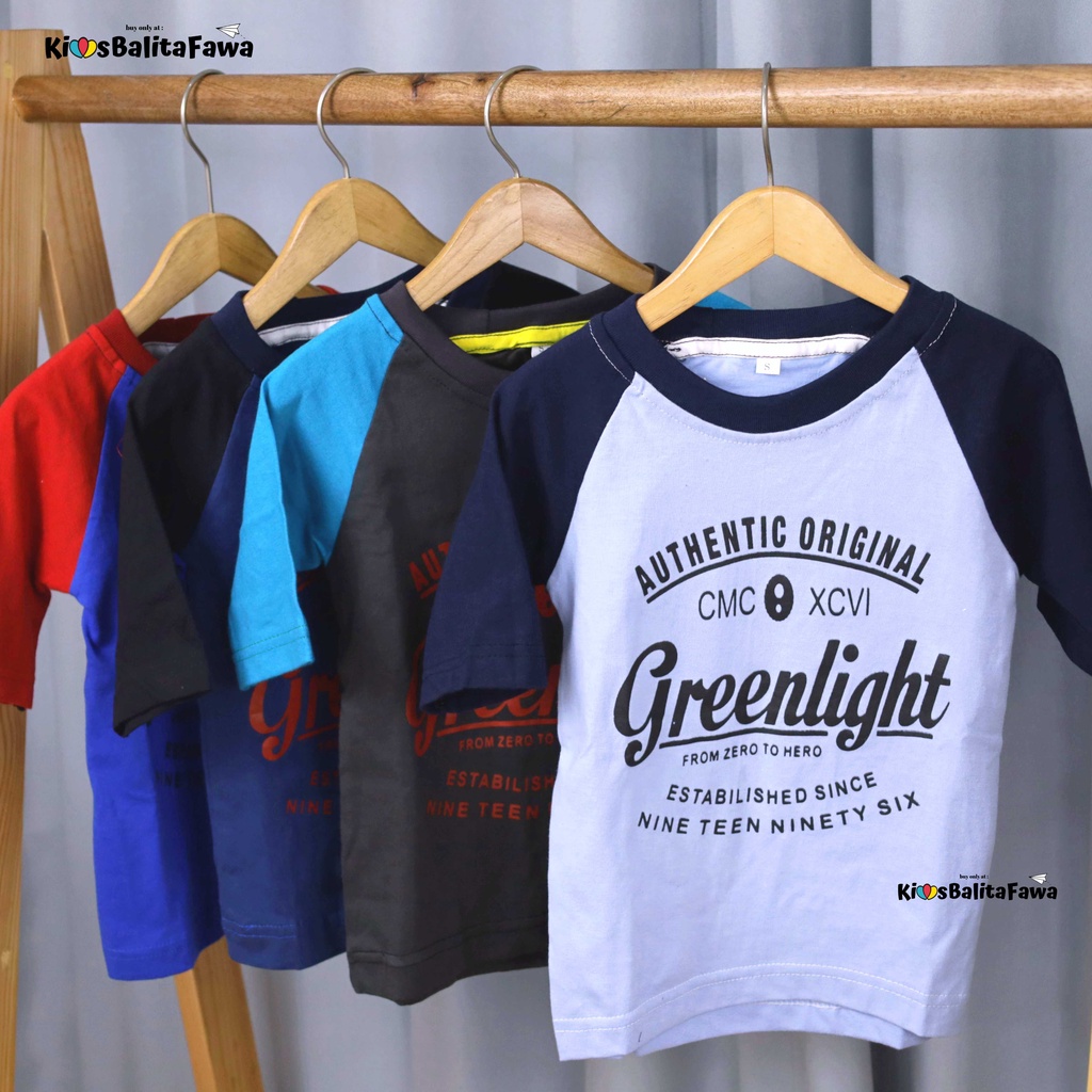 Kaos Reglan Distro Size Bayi - 6  Tahun  / Baju Branded Anak Laki Lengan Pendek Cowok Import Polos Murah