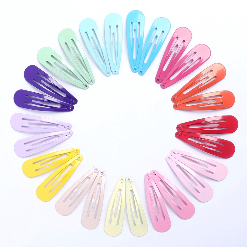 20Pcs Snap hair clips cute metal hairpins color barrettes for Baby Pins BB Girls Styling Accessories