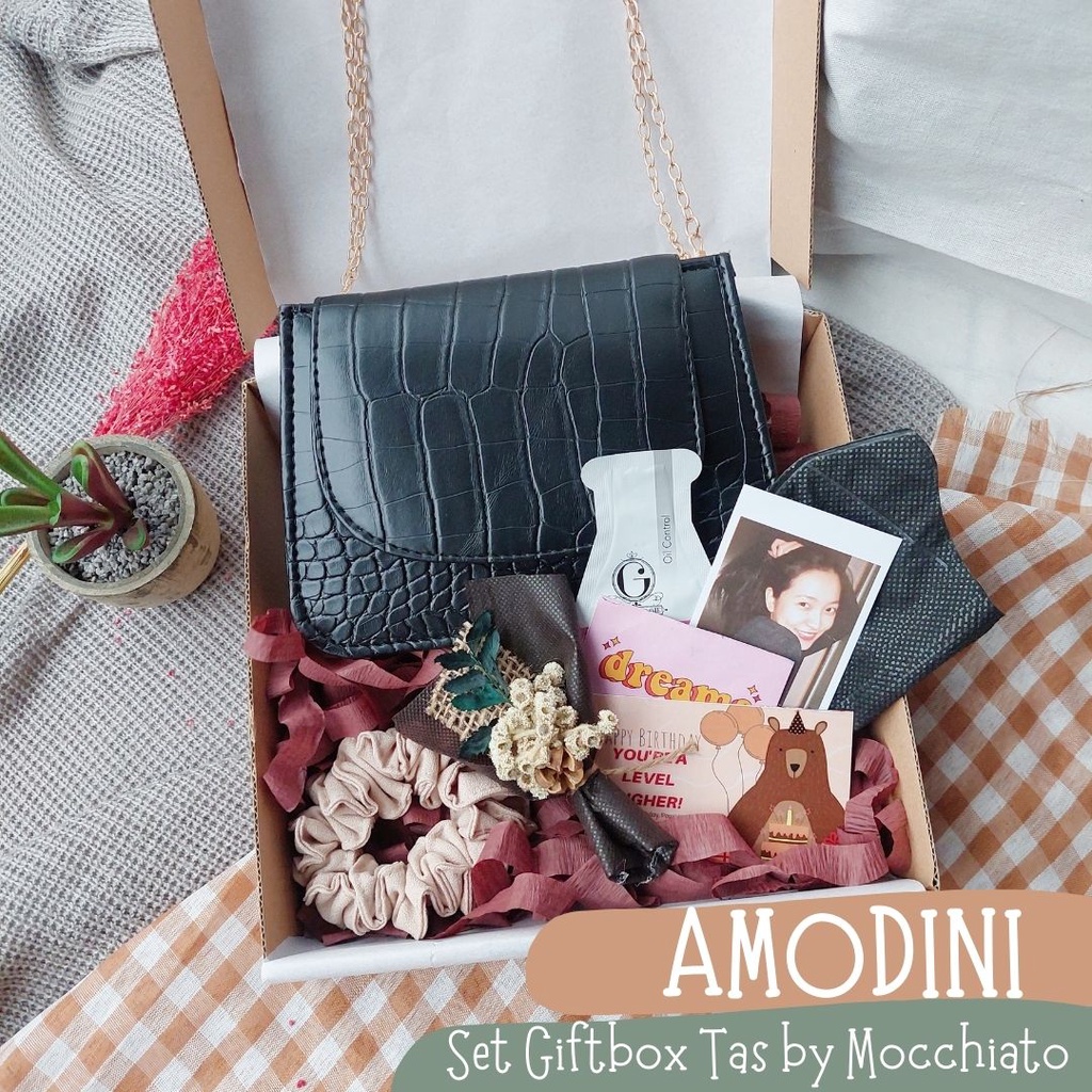 

Kado Cewek Hampers Tas Selempang Amodini | Giftbox Wisuda/Ulangtahun/Wedding