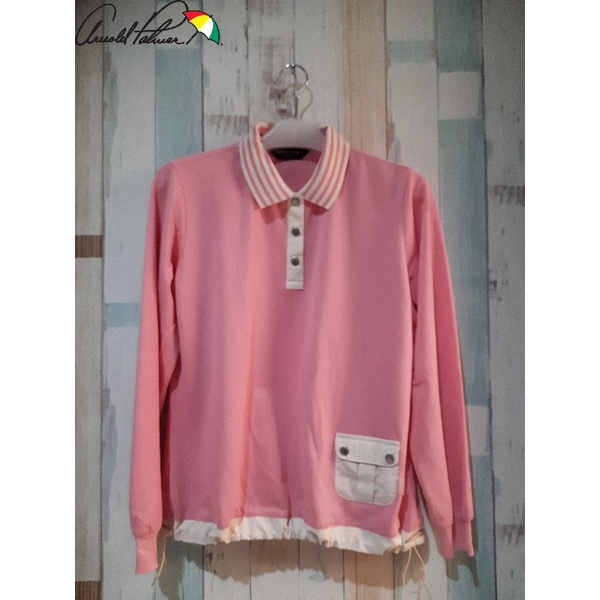 Second Branded Thrift Arnold Palmer pink kerah les putih, baju second branded collectoons