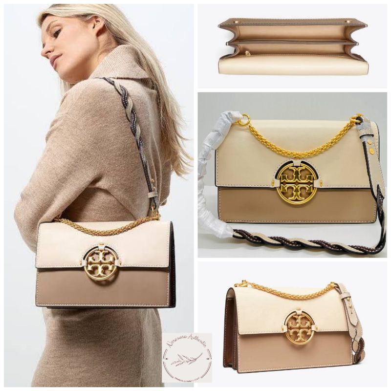 TB Miller Shoulder Bag Color block Brie/Almond Ghw/tas tory burch original