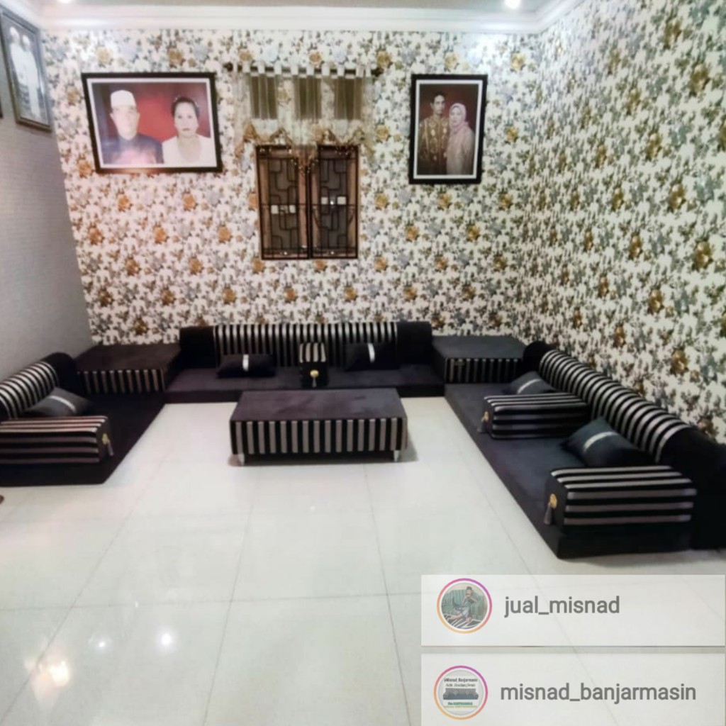 Misnad sofa arab_sofa lantai -Salur Black