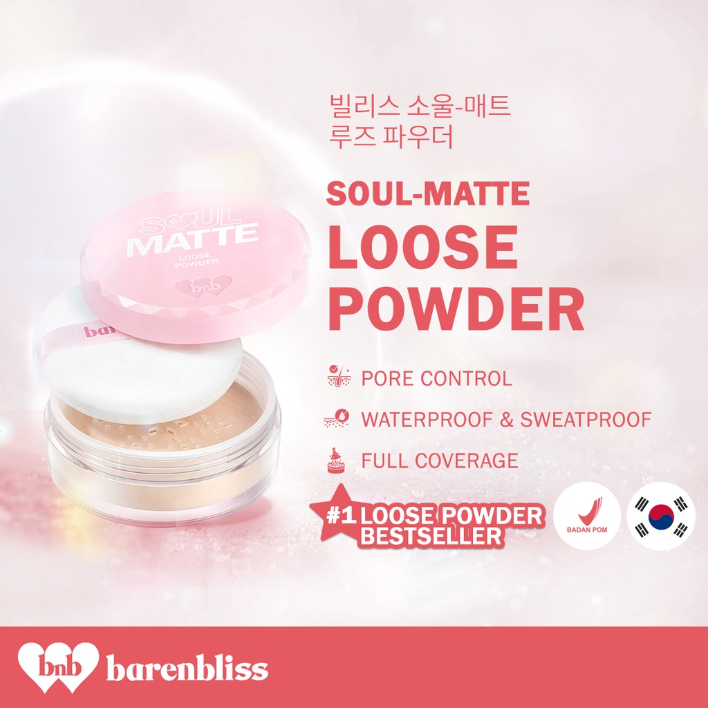 BNB BarenBliss BarenBlis Baren Bliss Soul-Matte Loose Powder Korea Bedak Tabur Kontrol Pori-pori &amp; Sebum