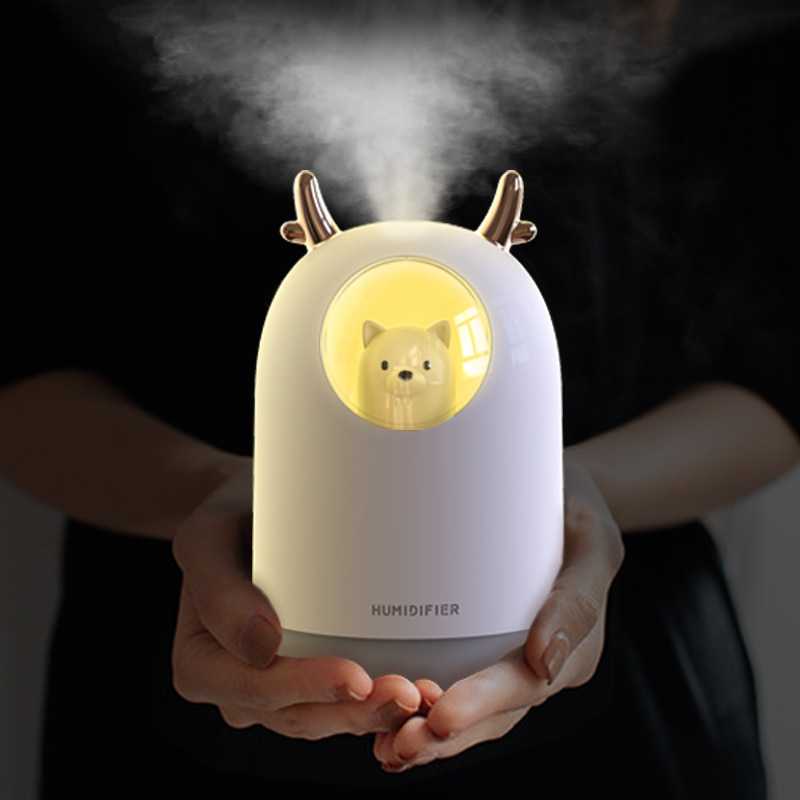 Air Humidifier 300ml Ultrasonic Model Anjing atau Bear Lucu Cute Pet Bear Aromatherapy RGB