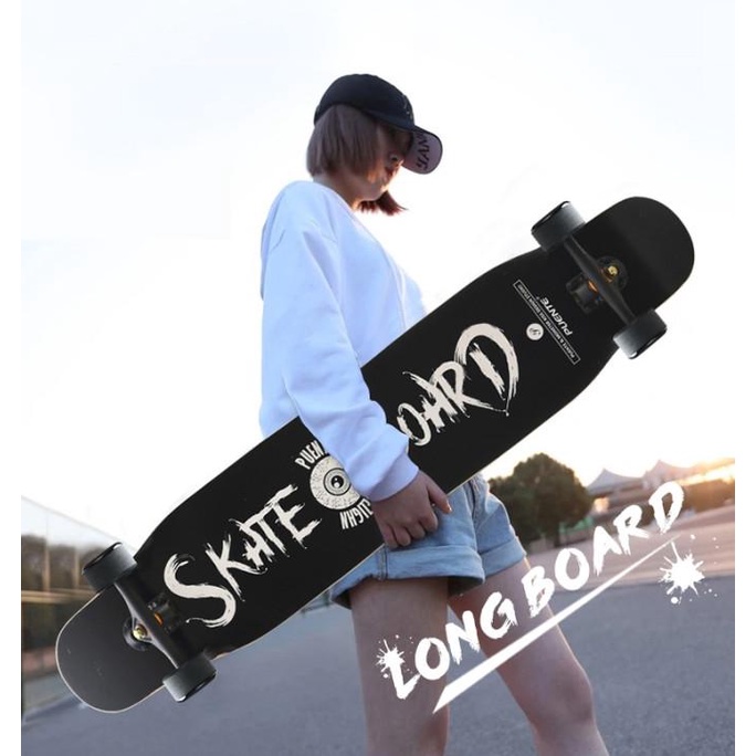 PUENTE Skateboard Four-wheel Double Kick Deck Skateboard with T-shape Star Seller Termurah