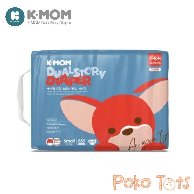 Mother-K K-Mom Dual Story Diaper Small (S) 68pcs Diapers Tape Popok Perekat Bayi dan Anak