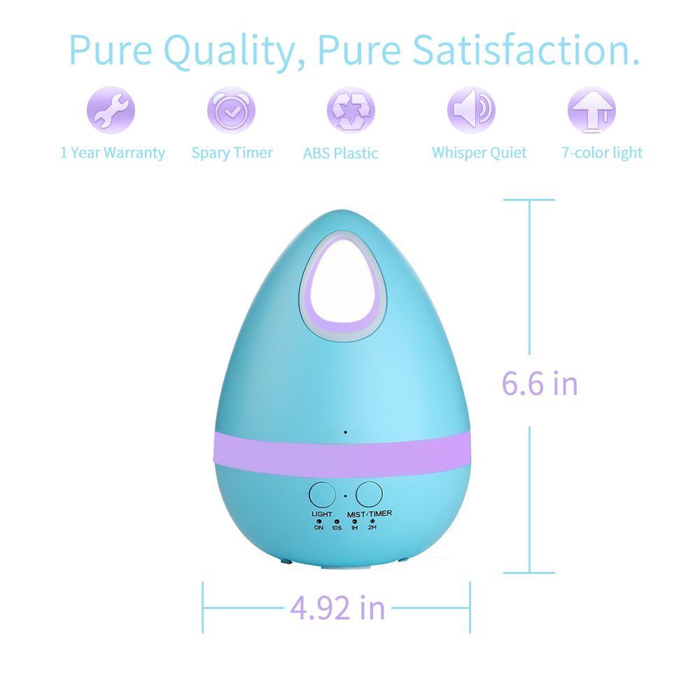 Egg Air Humidifier Aroma Diffuser Gradient Light 7 Colours - Kapasitas 200ml