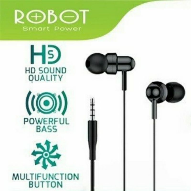 Headset earphone ROBOT RE20 +mic high definition sound quality bass