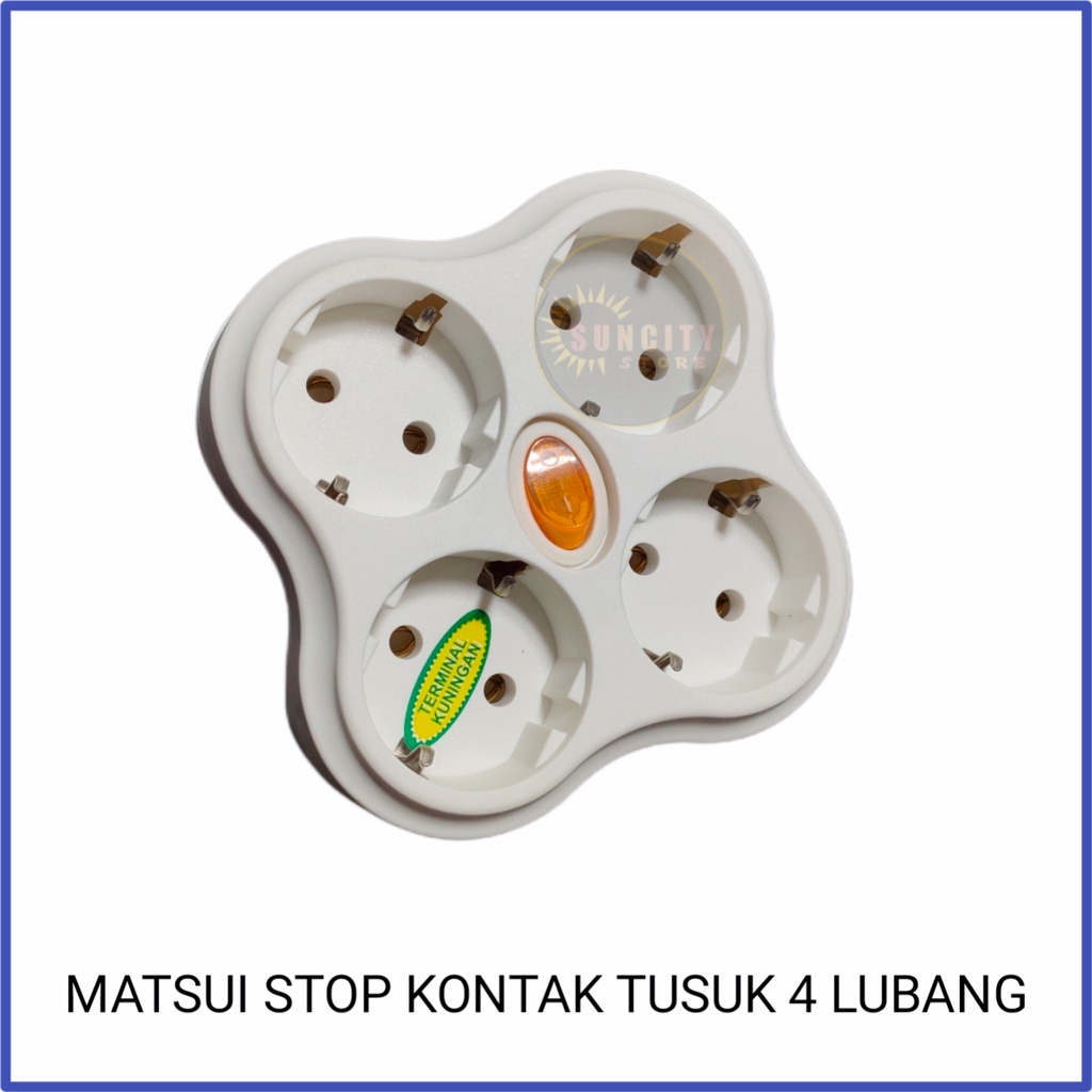 Matsui Stop Kontak Kotak Colokan 4 Lubang Dengan Switch ON/OFF