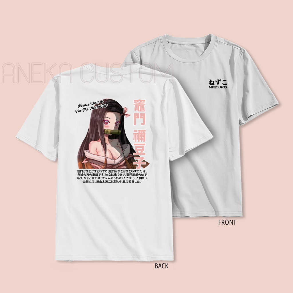 Tshirt Anime Nezuko / Kaos Distro Anime Kimetsu No Yaiba / Tshirt Anime Nezuko Waifu