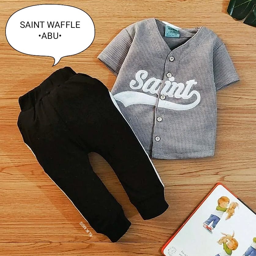 Setelan Anak Laki - Laki - Baju Bayi Laki- Laki Motif Saint Waffle - Klik Mds