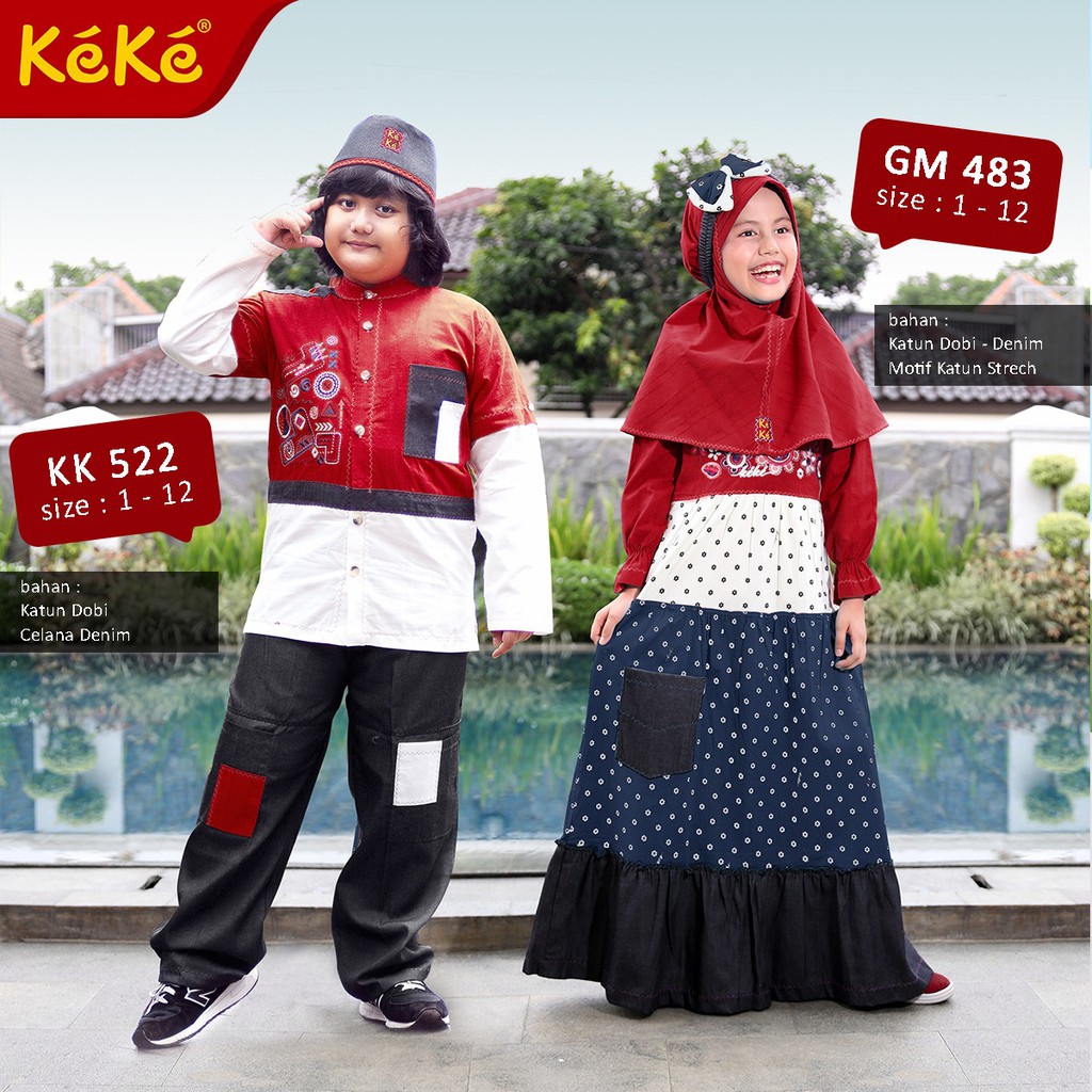  Keke  Baju  Couple  Anak KK 522 GM 483 Maron Shopee Indonesia