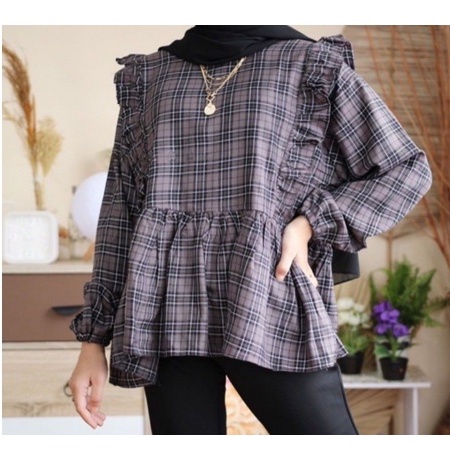 CIRELEA BLOUSE WANITA KOTAK PREMIUM