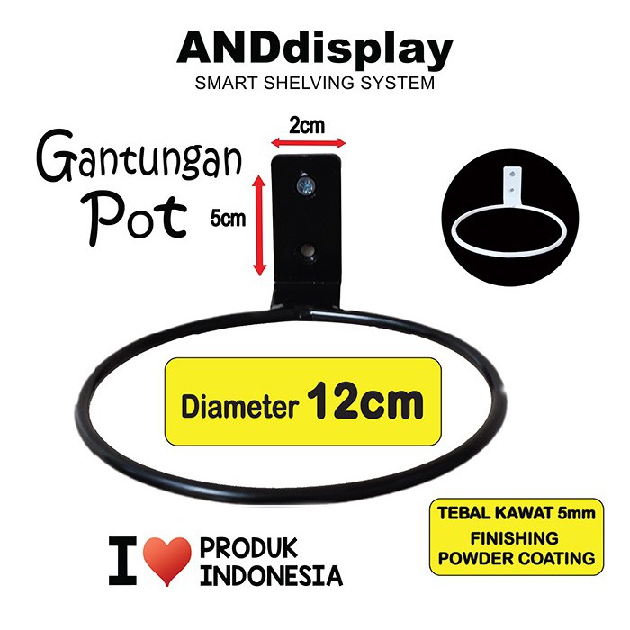 GANTUNGAN POT D.12 CM HANGER TEMPAT MAKAN ANJING KUCING BURUNG DINDING ANDDISPLAY