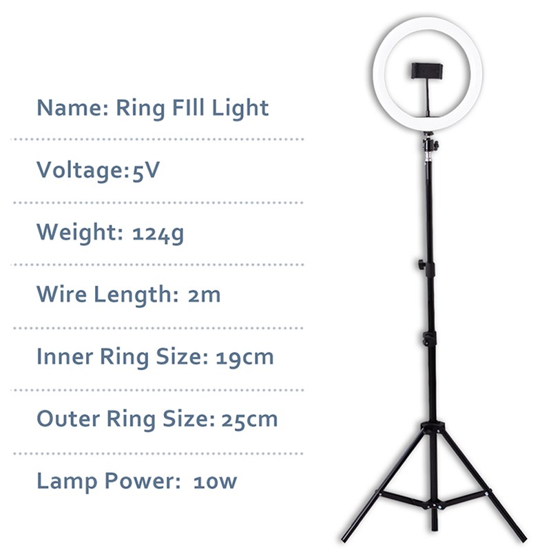 Perfin PFLB01 Lampu Ring Light 26CM Tiktok Live Untuk Foto Studio Lampu Tripod 1.2m