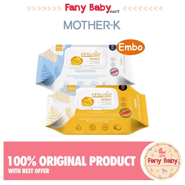 K-MOM BY MOTHER-K FIRST WET WIPES MEETING 70PCS