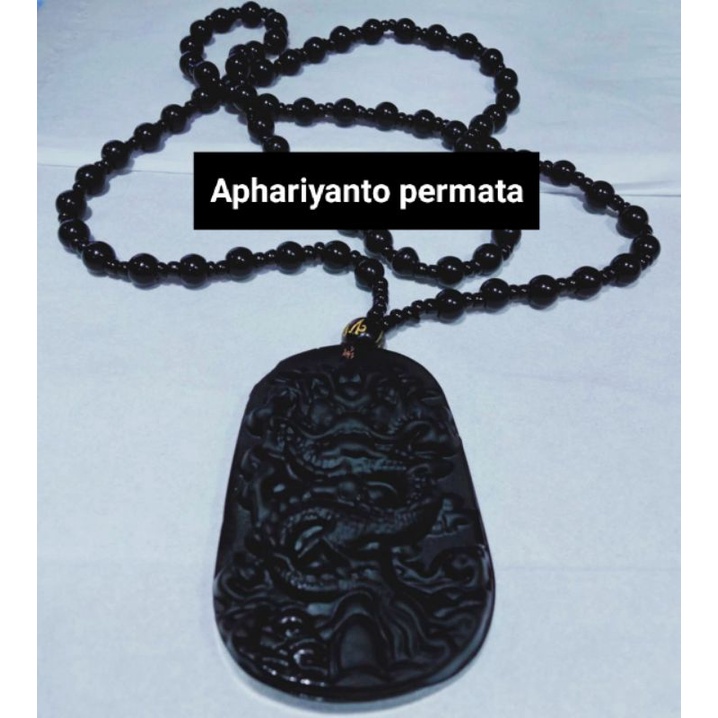 kalung batu giok hitam