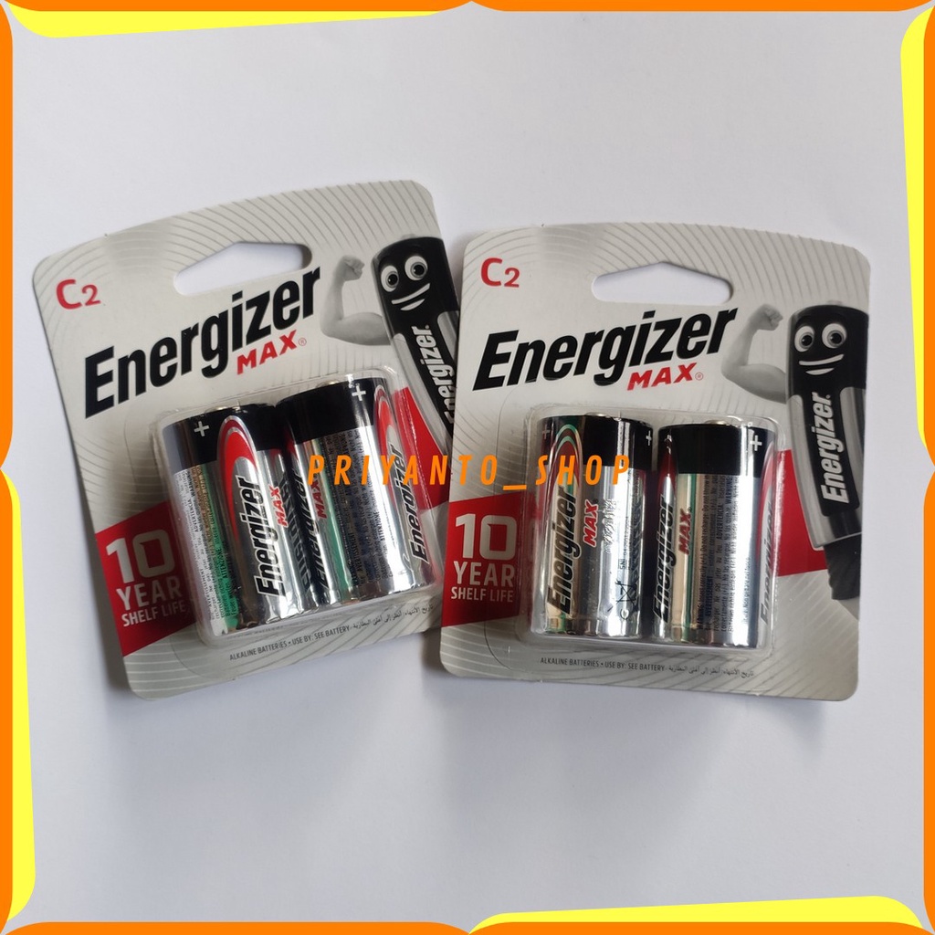 MANTUL BATERAI ENERGIZER MAX SEAL C2 /CBP2 E93 BP2 LR 14 1.5V ASLI ORIGINAL