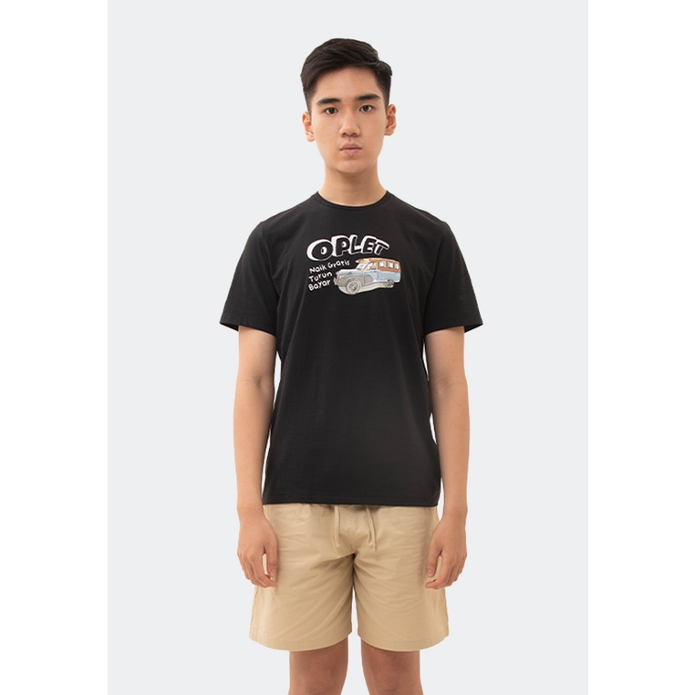 MANZONE Kaos Pria Lengan Pende OPLET - BLACK