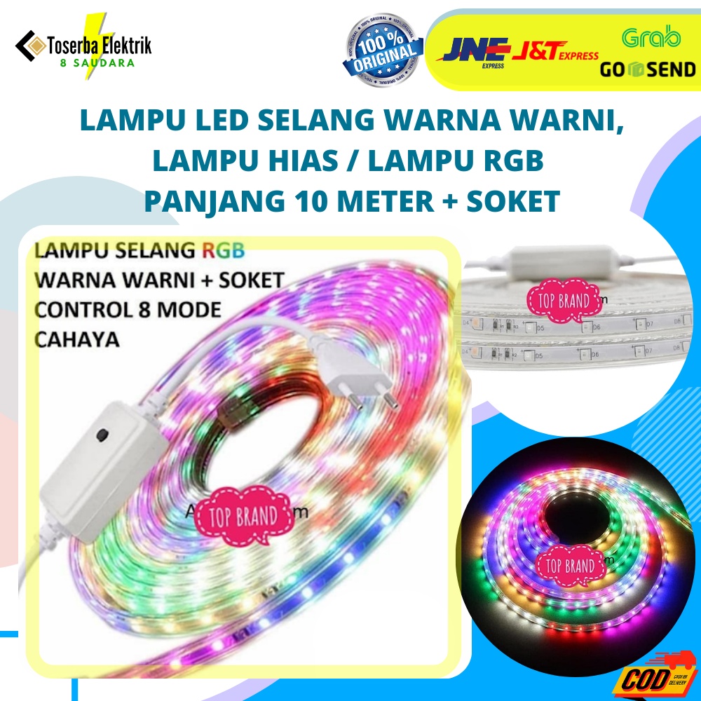 LAMPU LED RGB LAMPU SELANG WARNA WARNI-LAMPU HIAS/LAMPU TAMAN/LAMPU DEKORASI LAMPU PLAFON RUMAH 10 M