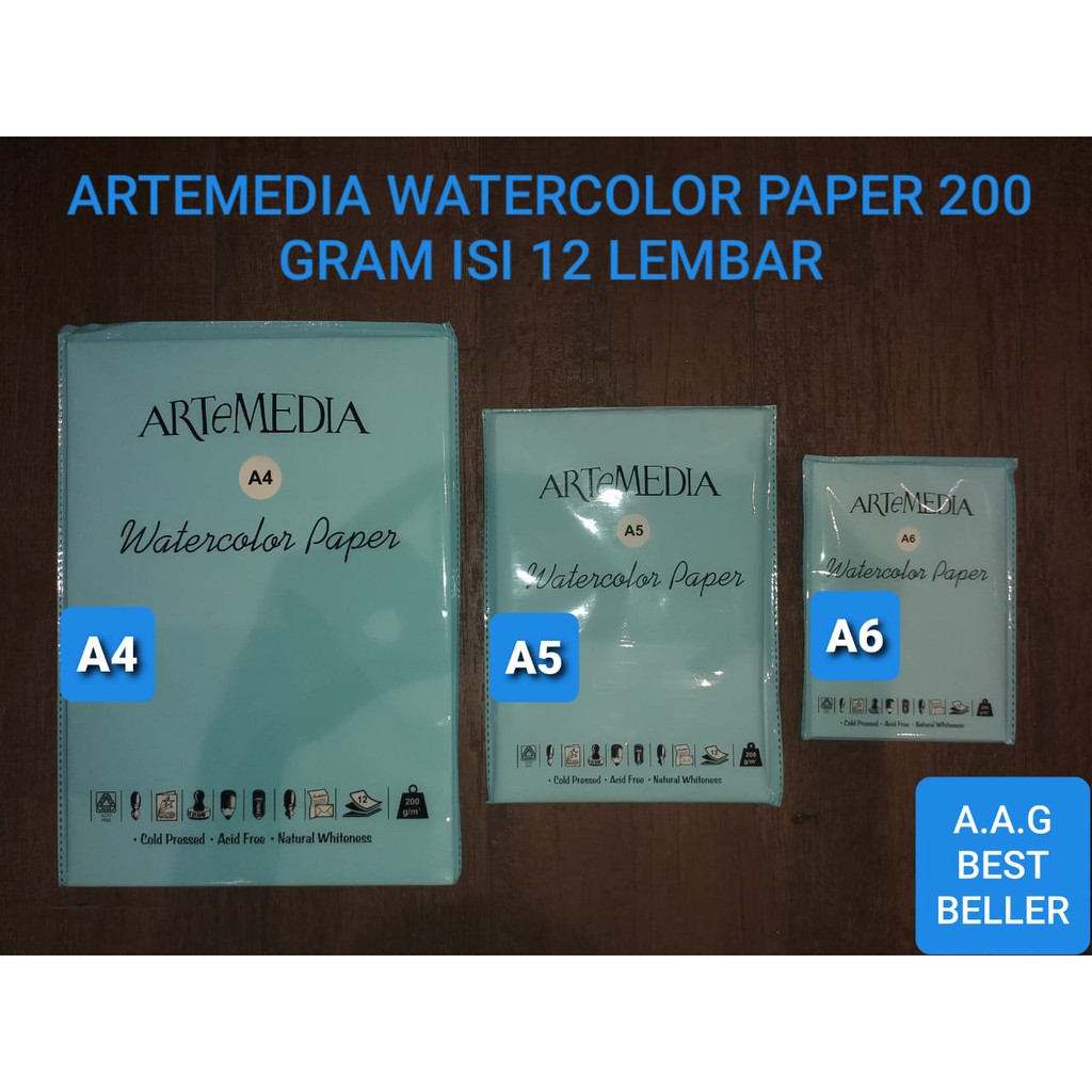 

ARTEMEDIA WATERCOLOT PAPER 200 GRM ISI 12 LEMBAR