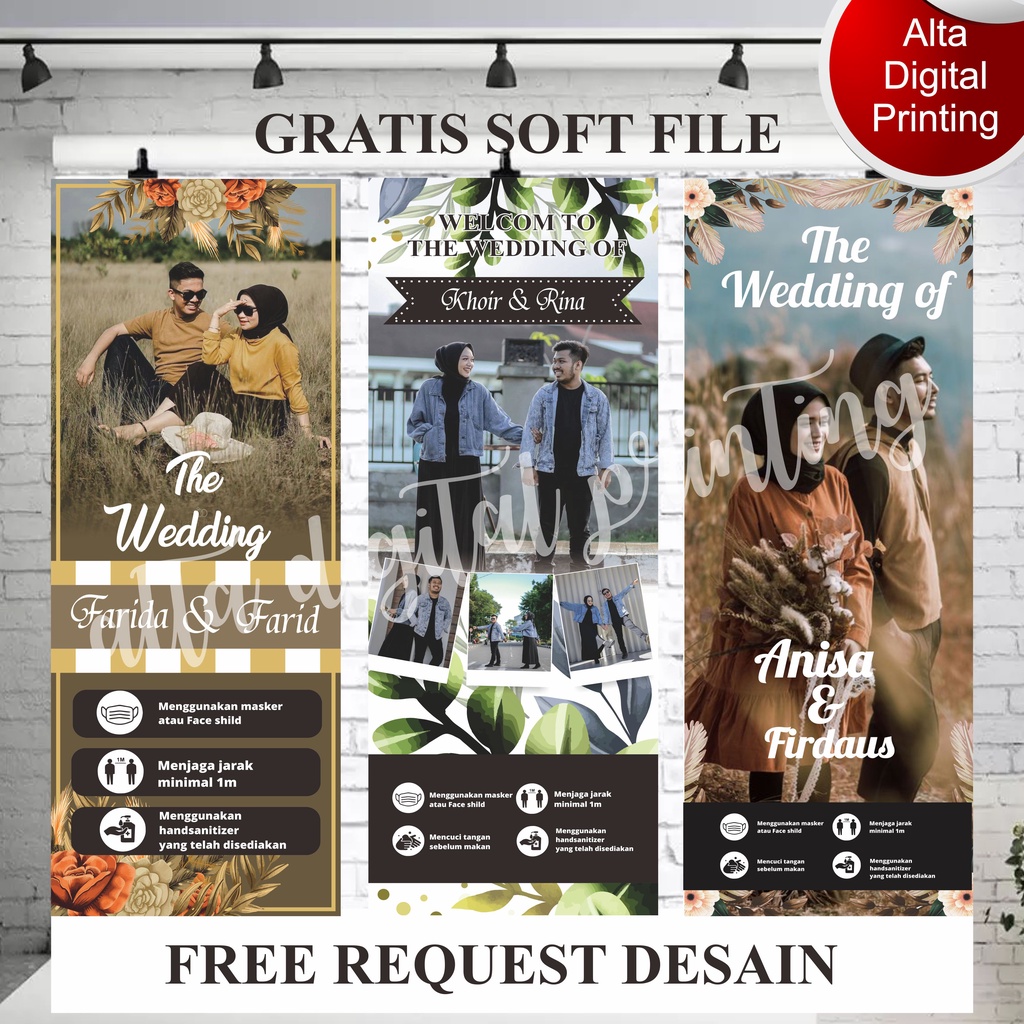 banner Wedding, spanduk Wedding , x banner wedding,ENGAGEMEN