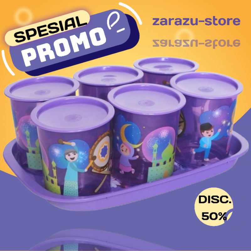 PROMO NEW TOPLES LEBARAN + NAMPAN SET / TOPLES TOBAKI NAMPAN SET / Toples 6 in 1 Set Nampan / Toples Plastik Murah