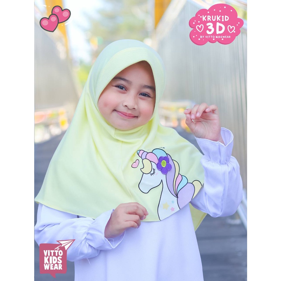 Jilbab Instan Anak Krukids 3D by Vitto