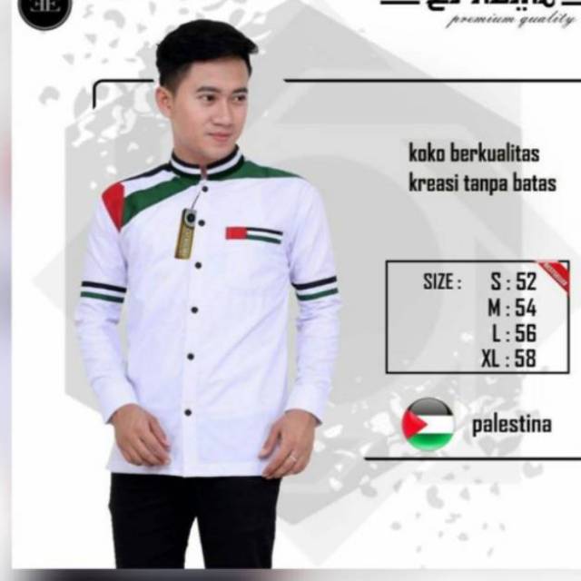 BAJU KOKO PRIA PALESTINA MODERN DESIGN TERLARIS  DAN TERBARU