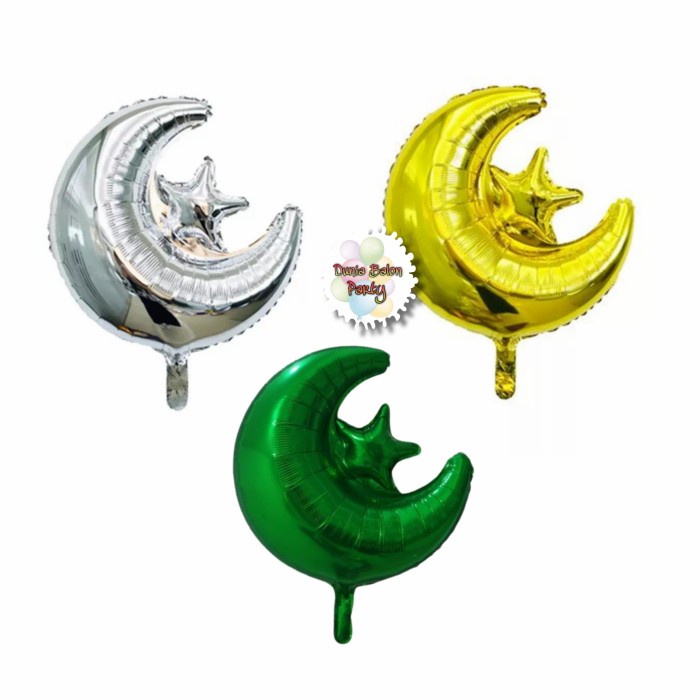 Balon Foil Star Moon / Balon Foil Bulan Bintang