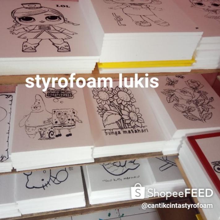 Paket 100 pcs styrofoam lukis tanpa list Promo