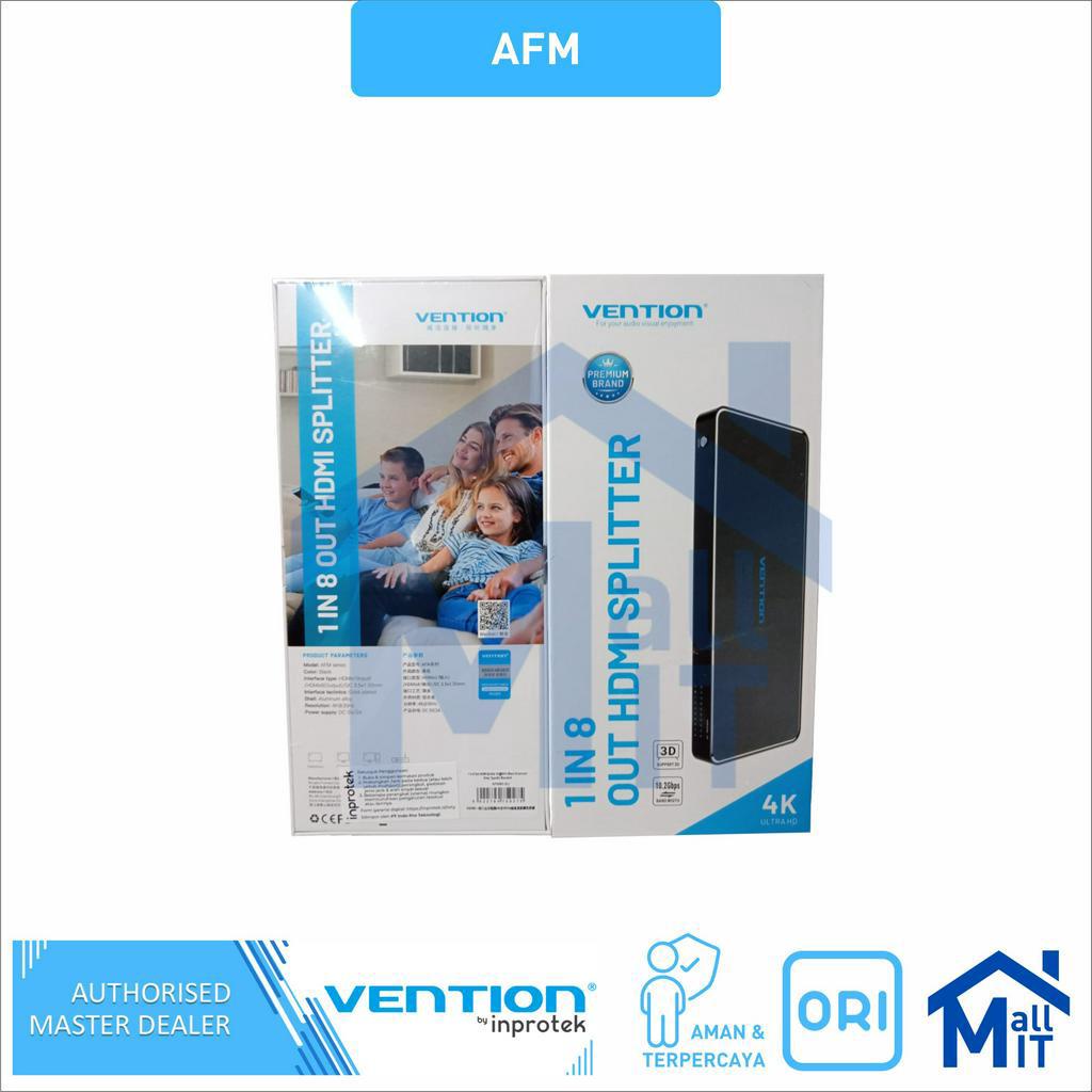 ( Bisa Cod ) Vention HDMI Splitter 1 in 8 out HDMI Duplicate Screen 4K 30Hz AFM