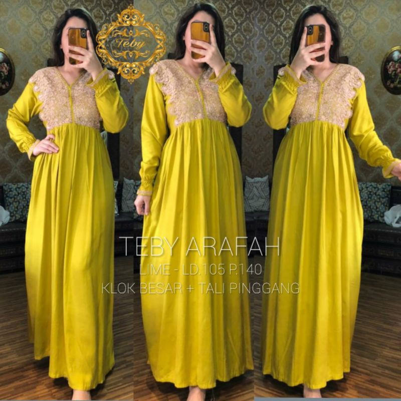 Daster Arab TEBY ARAFAH Long Dress Rayon Gamis Rayon