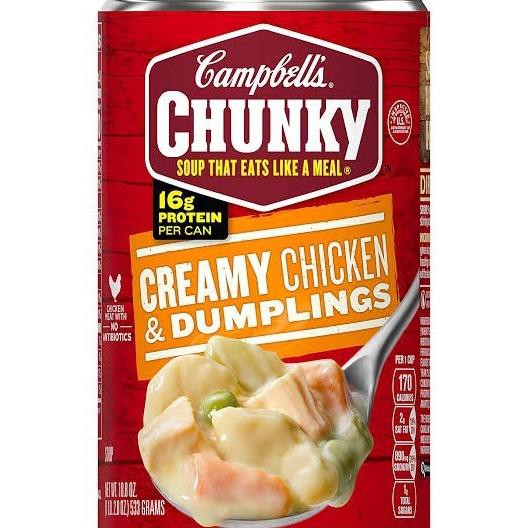 

Campbell's chunky creamy chicken & dumplings 18.8oz (533gr)