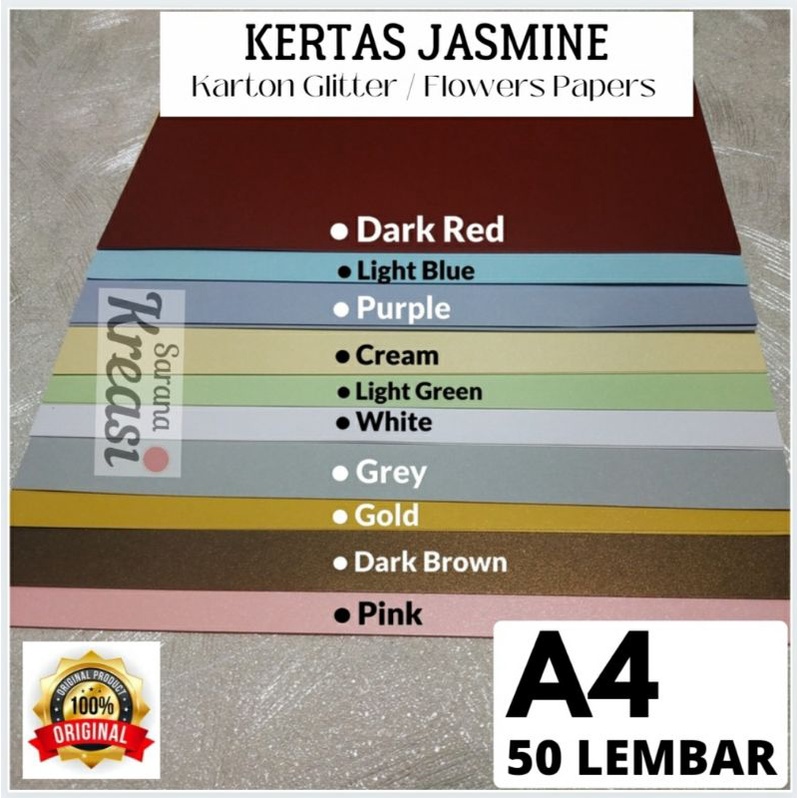 Kertas Jasmine A4 [50 Lembar] Karton Fancy BerGlitter/Bucket Flower Paper